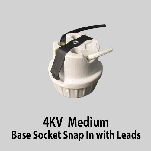 4KV Medium Base Socket Snap In with Leads