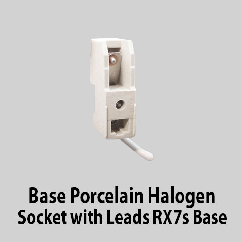 Base Porcelain Halogen Socket with Leads RX7s Base