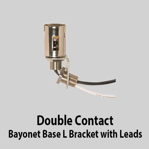 Double Contact Bayonet Base L Bracket with Leads