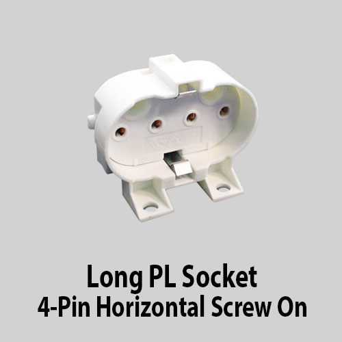 Long PL Socket 4-Pin Horizontal Screw On