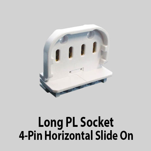 Long PL Socket 4-Pin Horizontal Slide On