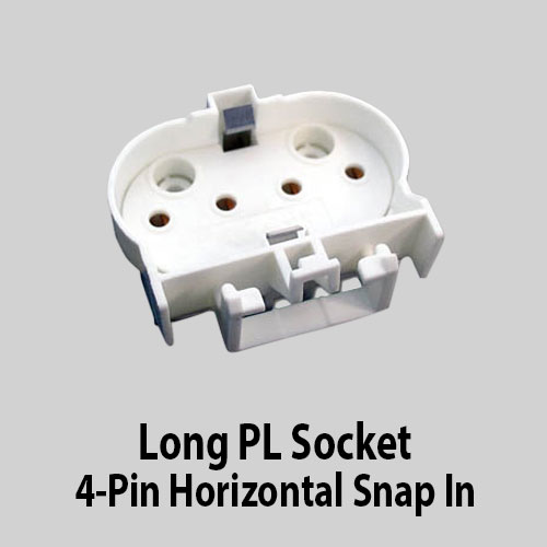 Long PL Socket 4-Pin Horizontal Snap In