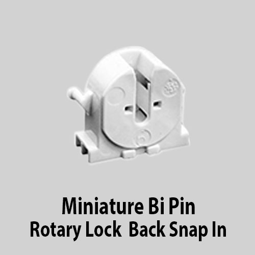 Miniature Bi Pin Rotary Lock Back Snap In