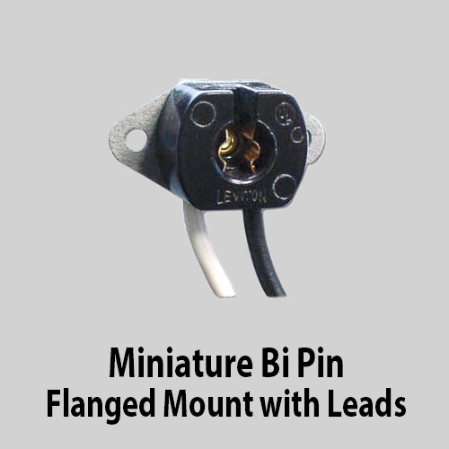 Miniature Bi Pin Flanged Mount with Leads