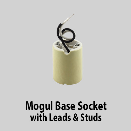Mogul Base Socket with Leads & Studs