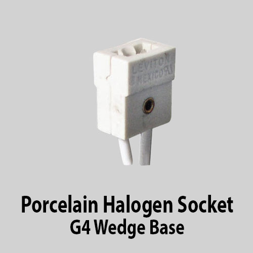 Porcelain Halogen Socket G4 Wedge Base